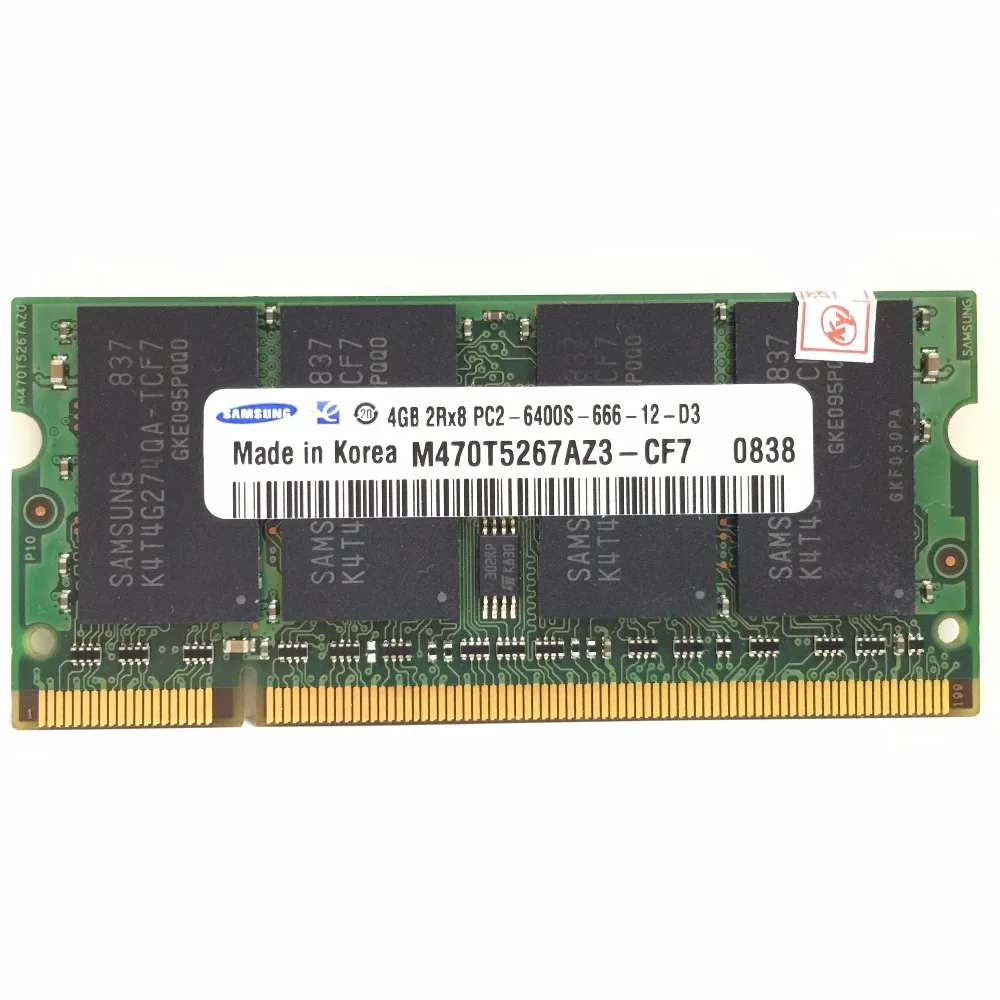 Samsung 4GB 4G PC2-6400s PC2 6400s 6400 DDR2 800MHz 800 MHZ модуль ноутбук Память ram