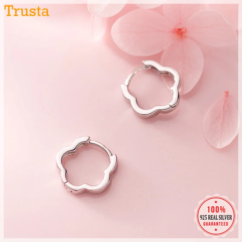 

Trusta 925 Sterling Silver Hoop Jewelry Ear Cuff Clip Earrings For Women Fashion Small Earings Silver Wholesale DS1469