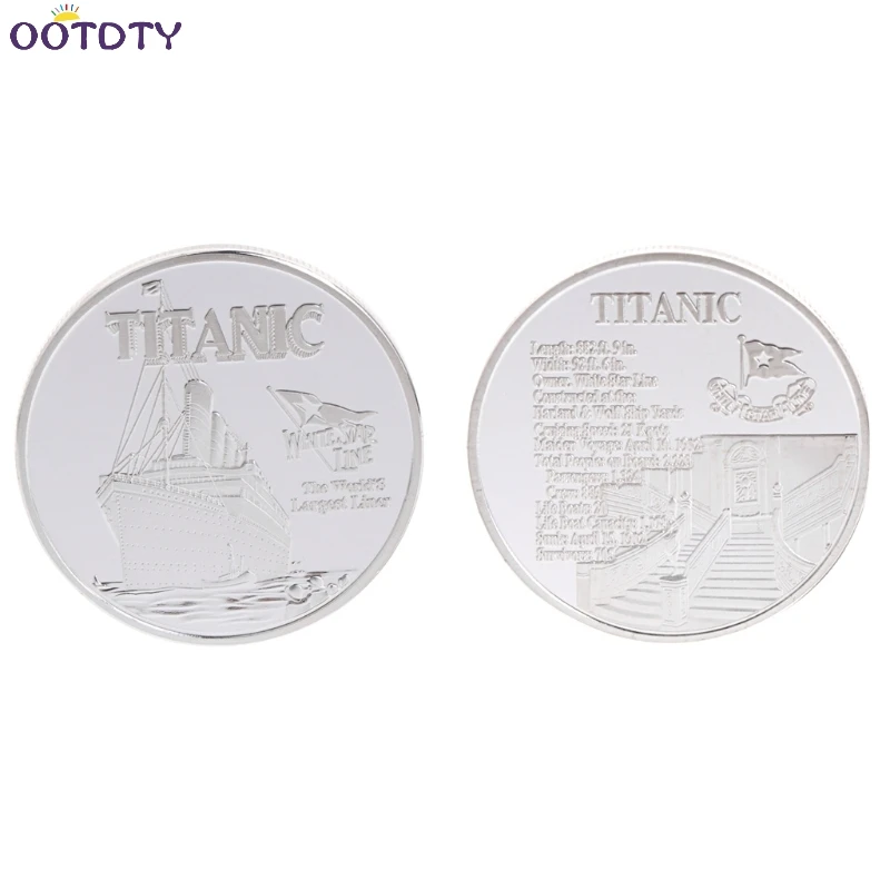 Памятная монета Титаник корабль инцидент коллекция искусства Подарки BTC Bitcoin сплав - Цвет: Серебристый