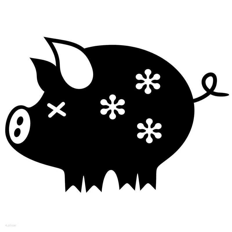 Lucu Bunga Babi Kaya Piggy Bank Stiker Untuk Jendela Laptop Kayak