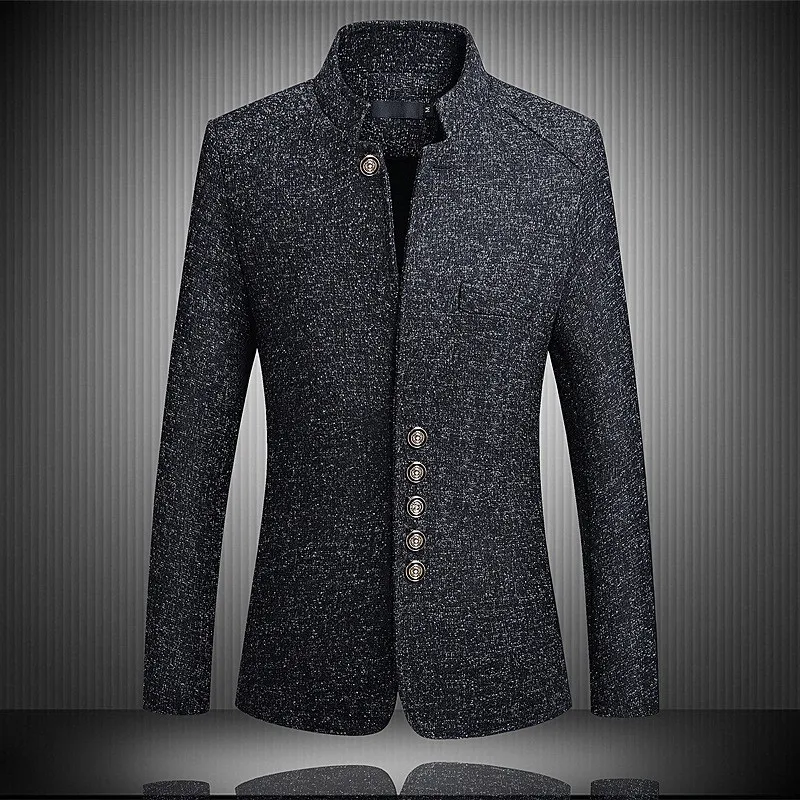 2018 Spring Autumn Solid Casual Men Blazers Long Sleeve Stand Collar Button Hot Sale New Brand Men's GD880 | Мужская одежда