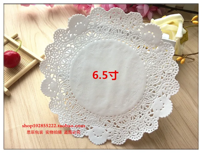 250pcs/lot 6.5'' White Round Paper Pad Lace Doilies Paper Pad Baking
