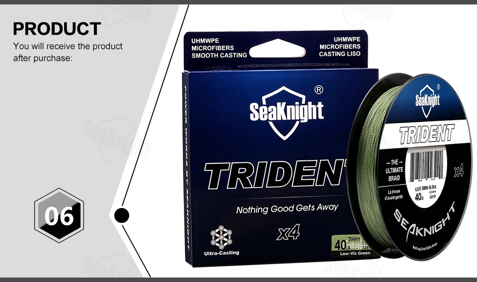 SeaKnight TRIDENT 300 м 500 м 1000 м 4 нити PE леска 8-80lb мощность Multifilament соленой воды плавающая леска для карпфишинга