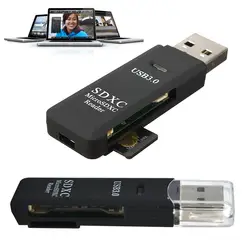 Ультра высокие Скорость 2 в 1 USB 3,0 устройство чтения карт памяти флэш-адаптер Micro SD SDXC