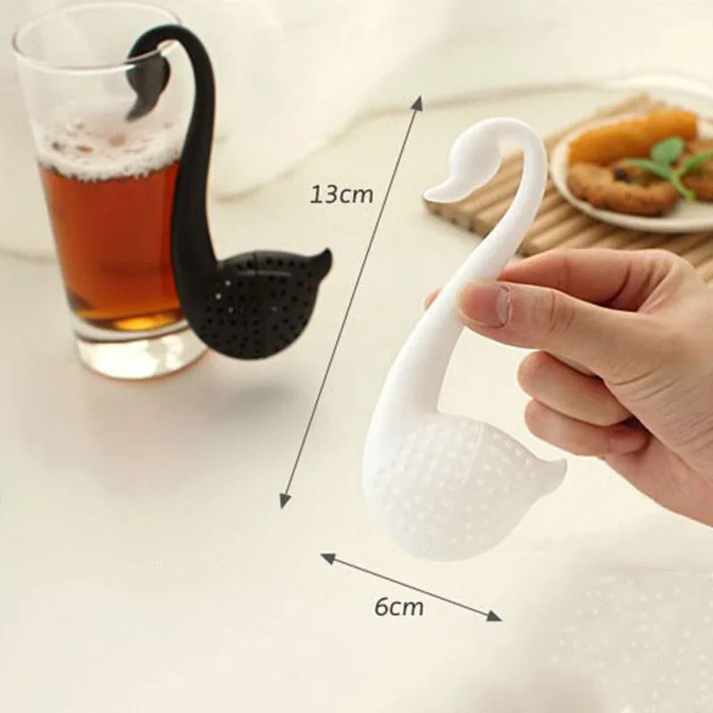 

1 Pcs Swan Spoon Tea Strainer Infuser Teaspoon bag Filter Kitchen Plastic teapot reusable capsules drinkware cooking accessoies
