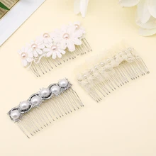 Модная женская кружевная Расческа с цветком для волос, заколка для волос, украшение для свадебной вечеринки