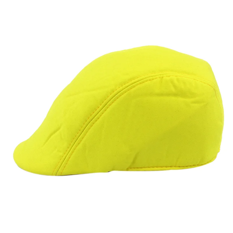 1 шт. берет Женская винтажная плоская остроконечная Кепка гоночная шляпа берет кантри гольф шляпа для мужчин женщин карамельного цвета - Цвет: yellow