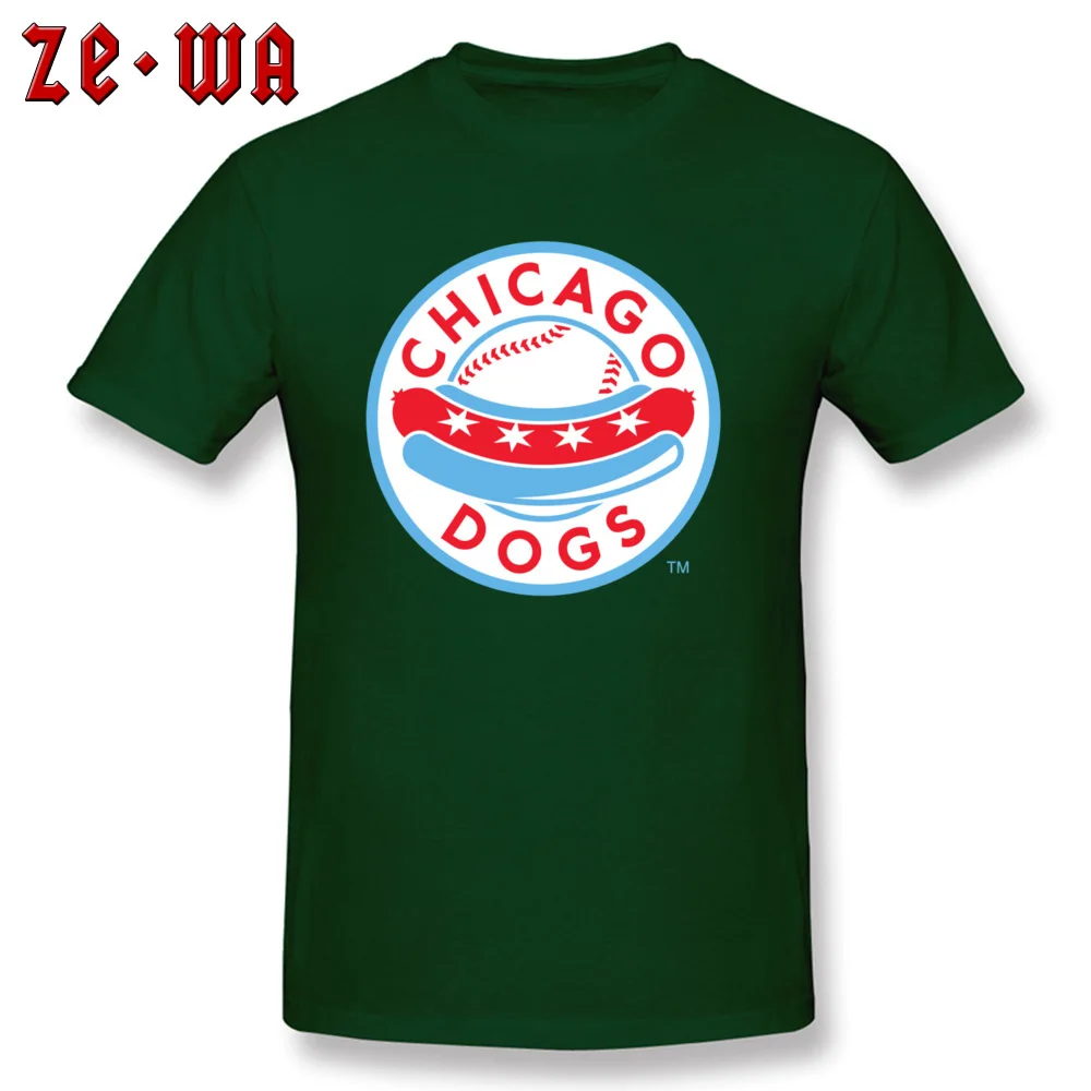 PrintedSummer Short Sleeve Tops Tees Autumn Slim Fit Crewneck All Cotton Tee-Shirt Men T Shirt Chicago Dogs 6369  Chicago Dogs 6369 dark
