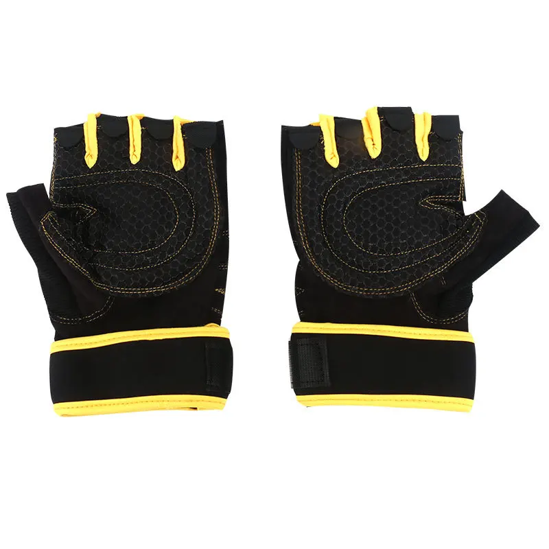 M-XL Gym Gloves Half Finger Sports Exercise Weight Lifting Gloves Outdoor Riding Body Building Workout Fitness Protective Wrist