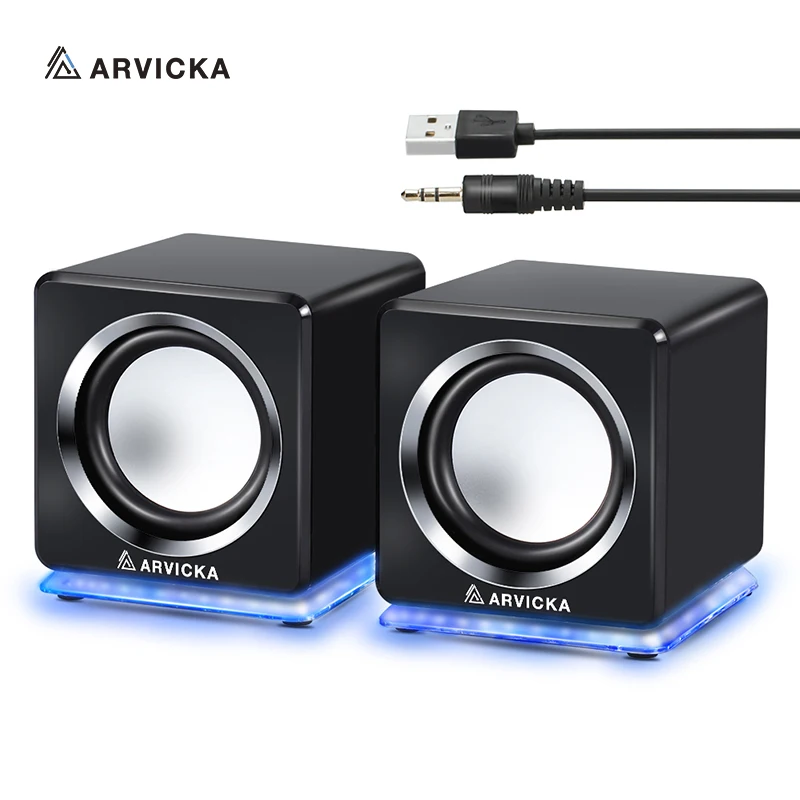 ARVICKA Проводные мини компьютерные колонки LED USB 2 0 ПК для ноутбука настольного