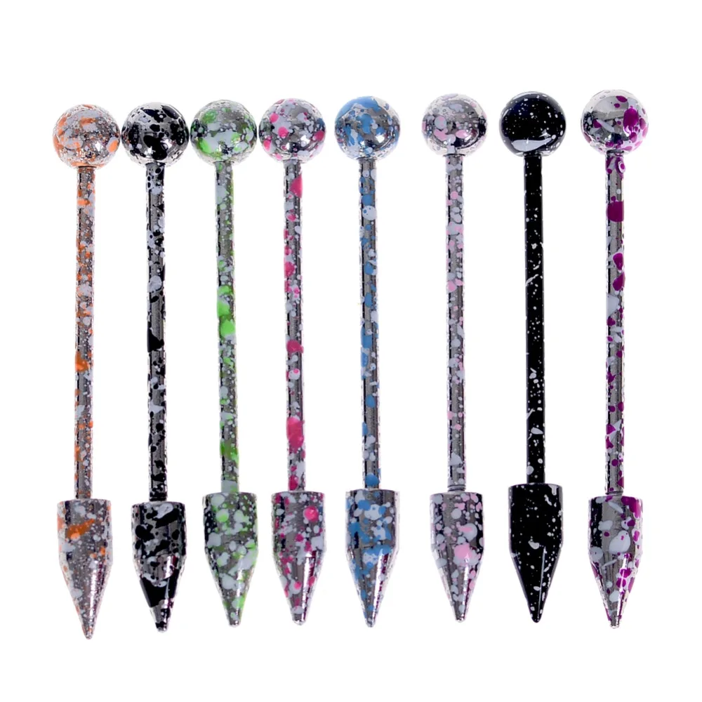 Mix 8pcs New Coating Stainless Steel Tongue Piercing Helix Straight mix-8pcs-new-coating-stainless-steel-tongue-piercing-helix-straight