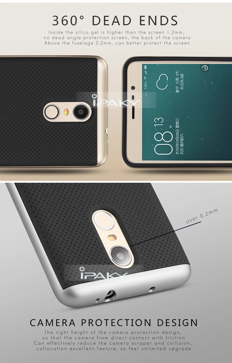 ل Xiaomi Redmi ملاحظة 3 برو حالة iPaky الأصلي العلامة التجارية PC إطار + سيليكون الهجين الغلاف الخلفي الهاتف المحمول حالة ل xiaomi Redmi ملاحظة 3