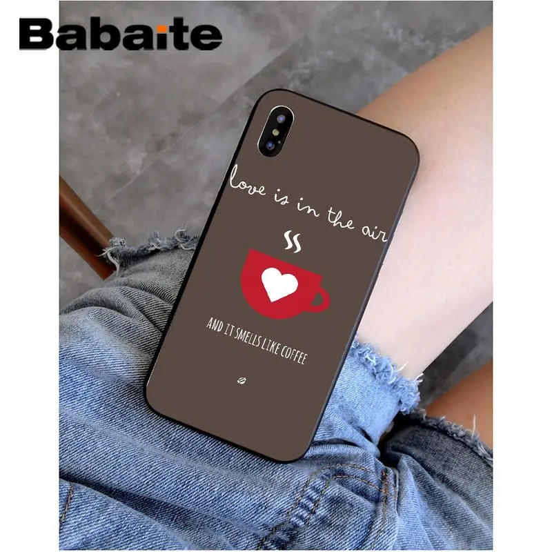 Babaite Ok Но сперва кофе бант с узором Оболочка Чехол для телефона iPhone 5 5Sx 6 7 7 plus 8 8 Plus X XS MAX XR - Цвет: A3