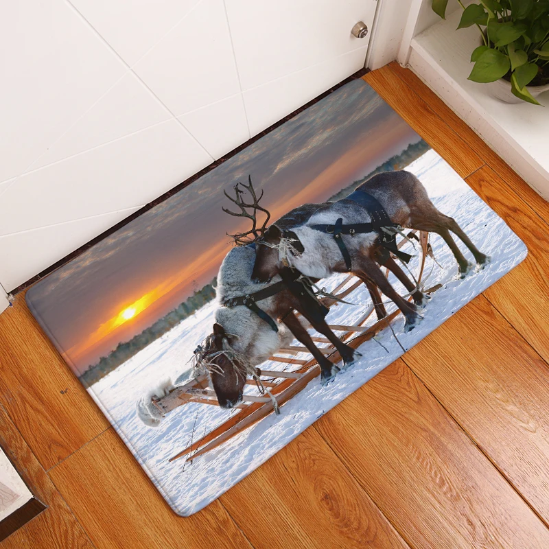 2017 New Deer Print Carpets Non slip Kitchen Rugs for Home Living Room