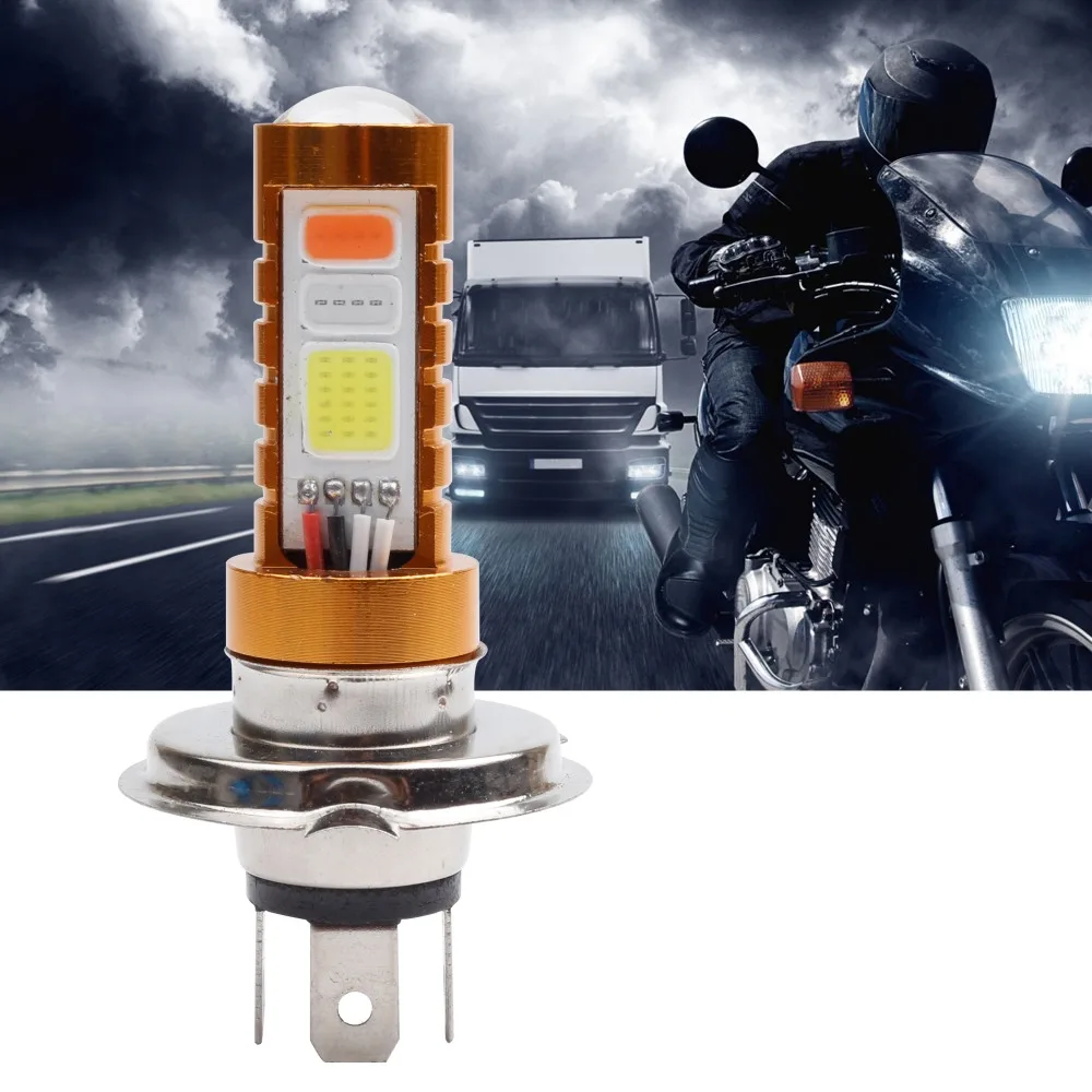 

New 1 pcs Motorcycle H4 Hi/Low BA20D H6 Colorful LED Headlight Strobe Flash for Moped Scooter Motorbike motor ATV Headlamp