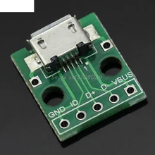 5 шт./лот Женский Micro USB к DIP 5-Булавки доска Тип b вилка адаптер пластина сварные головы