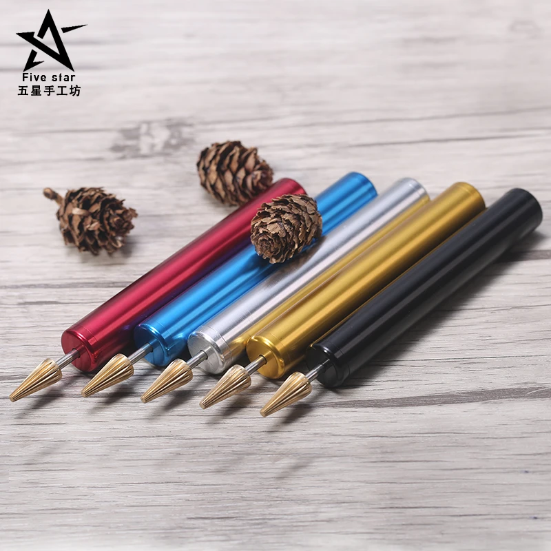 

1Pcs Edge Pen Edge Artifact DIY Pen Oil Tanning Leather Leather Processing Copper Metal Color Edge Red White Blue Black Yellow