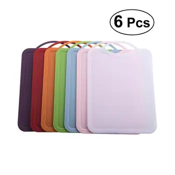 

6PCS/bag Cutting Board Mat Non-slip Plastic Chopping Board Kitchen Tool with Hanging Hole (Random Color)