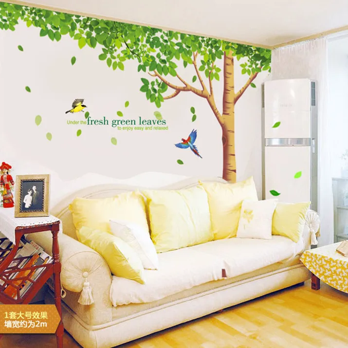 

Top 310*200cm XXL Big Tree Wall Sticker Home Decor for Living Room TV Background Creative Birds Decal Sticker Sofa Back