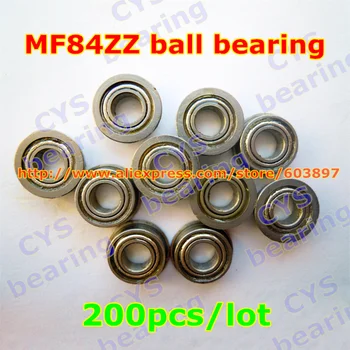 

200pcs /lot MF84ZZ MF84ZZ 4X8X3mm 4*8*3mm MF84-2Z flanged radial shaft steel ball bearing