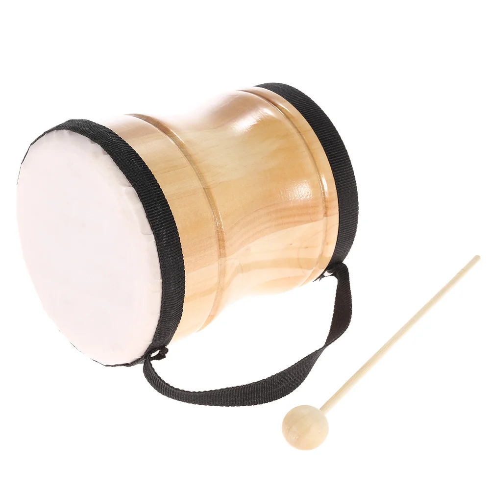 Высокое качество Дети Детская игрушка дерева ручной Бонго Барабаны музыкальный ударный инструмент с палкой ремень