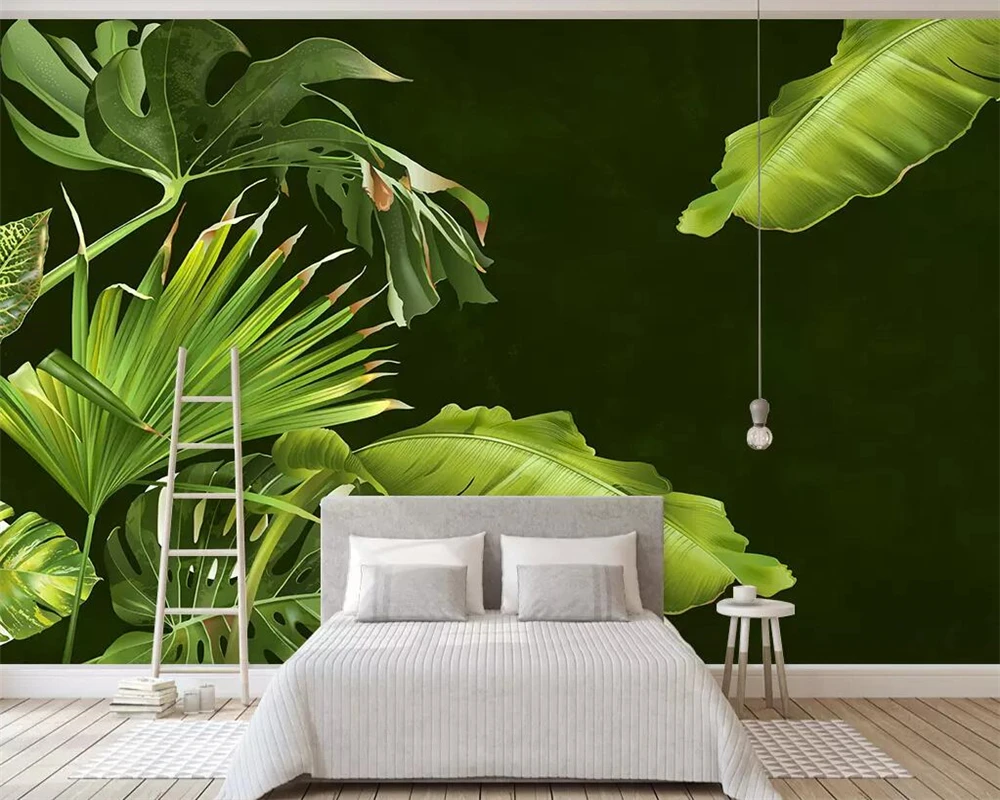 

Beibehang Custom wallpaper tropical plant banana leaf Nordic modern minimalist TV background wall decoration murals 3d wallpaper