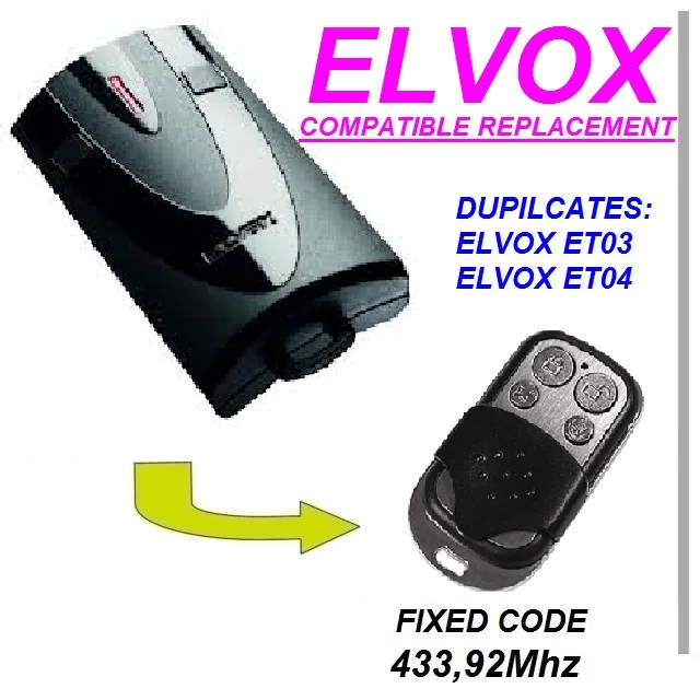 

for ELVOX ET03 433 Fixed Code Remote Control Duplicator 433.92MHz.