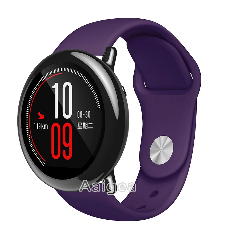 Цветной мягкий силиконовый ремешок для часов для Xiaomi Huami Amazfit Pace, умные часы, спортивный сменный Браслет, ремешок на запястье - Цвет ремешка: Фиолетовый