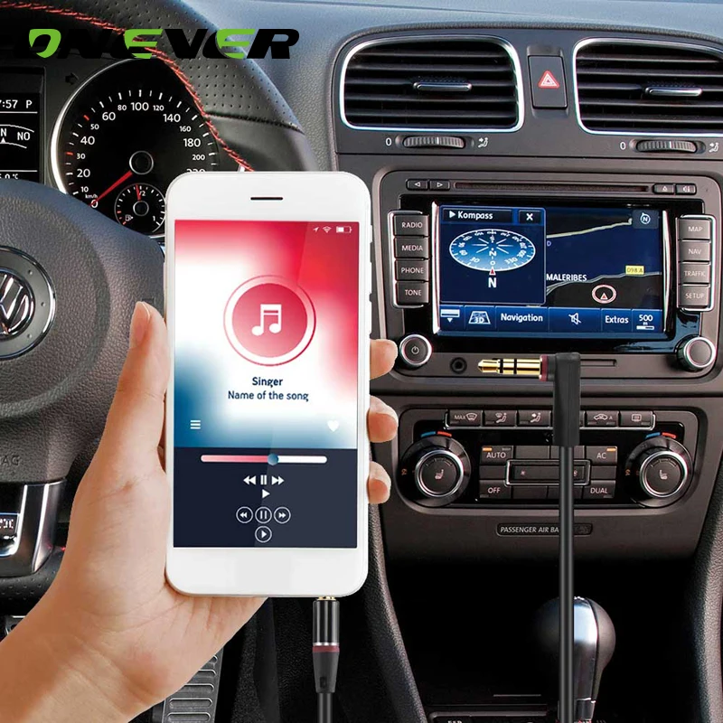 

Onever 3.5mm Jack Male to Male Car Aux Audio Cable HIFI Universal Stereo Audio Cable L style 90 Degree Connector Design