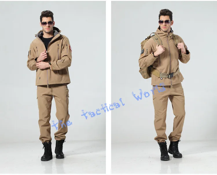 Тактический TAD gear, мягкая оболочка, камуфляжная уличная куртка, набор, Мужская армейская спортивная водонепроницаемая охотничья одежда, ACU, военная куртка+ штаны