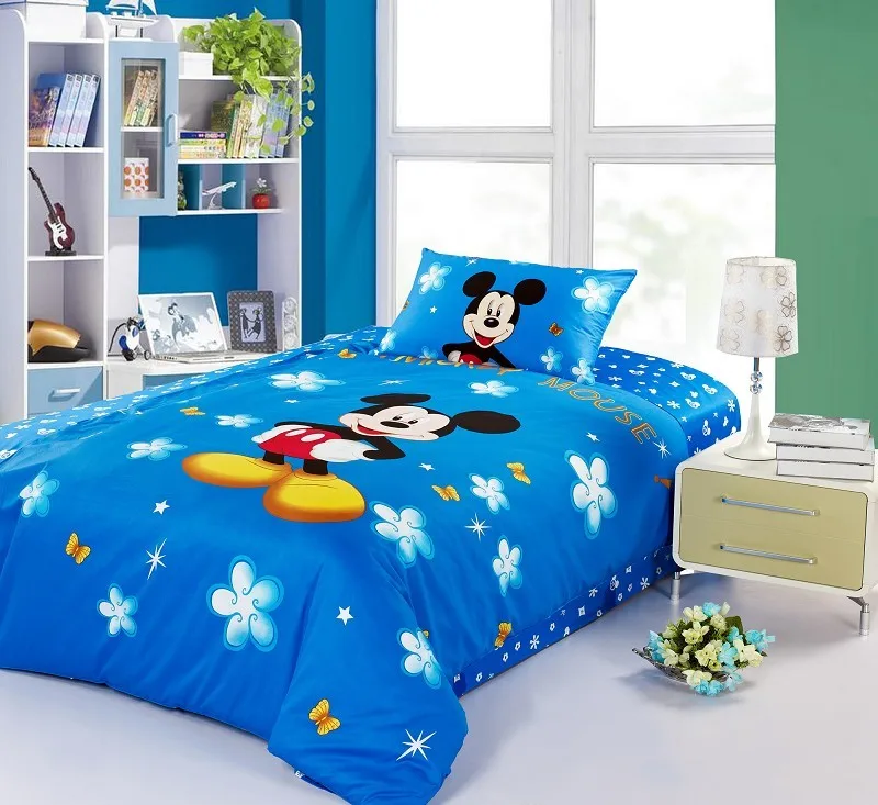 Mickey mouse Twin full size queen bedding 100 cotton Boys Duvet Cover Sets for Kids Bedding Sets