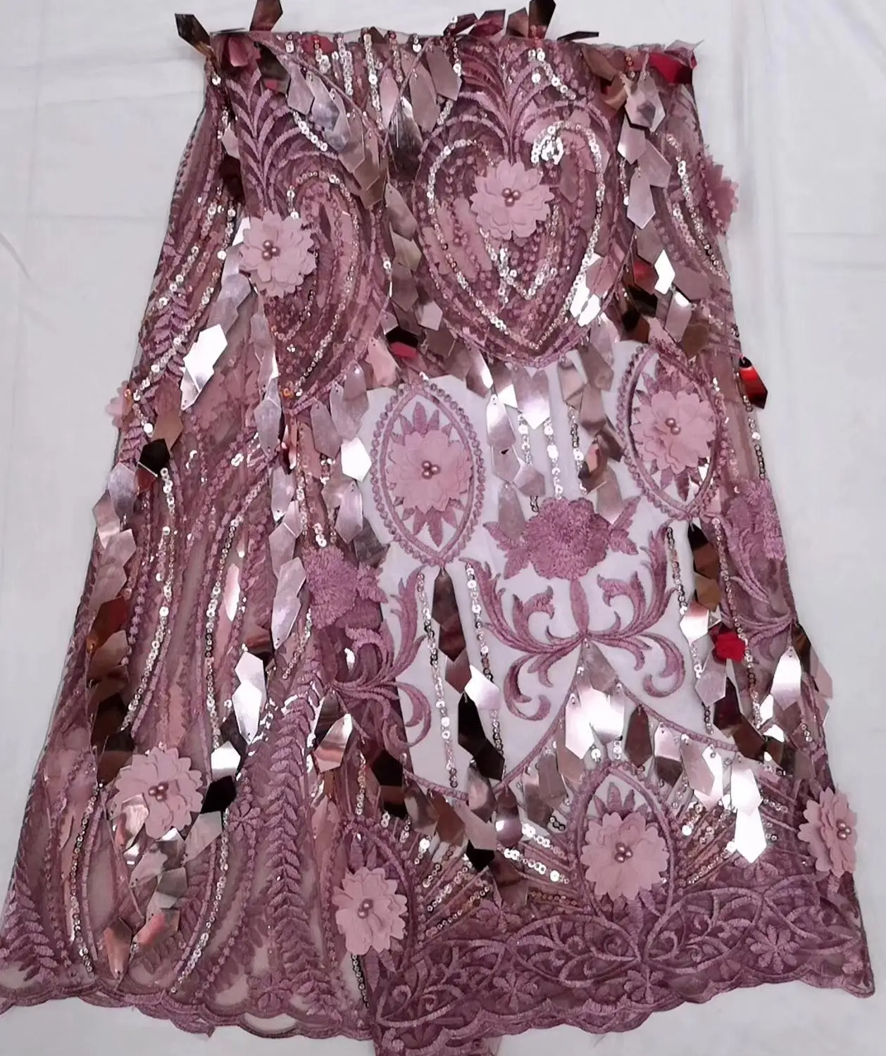 African Tulle Net Lace Fabric with Sequins High Quality 2019 French Mesh Fabrics for Women Dress | Дом и сад