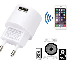Bluetooth-приемник V4.2, аудио адаптер, зарядное устройство переменного тока, белый цвет, 110 В до 240 В, белый цвет, штепсельная вилка европейского и американского стандарта с USB и портом 3,5 мм