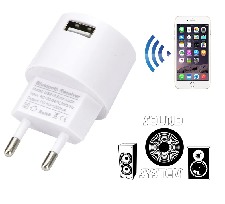 Dangle investering når som helst 110v 220v Audio Adapter Usb Charger Wireless Bluetooth Receiver 3.5mm Aux  V5.0 - Wireless Adapter - Aliexpress