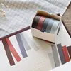 5X DIY decorative scrapbook masking tape Solid color paper tape washi tape stationery Sticker Label office adhesive tape 5
