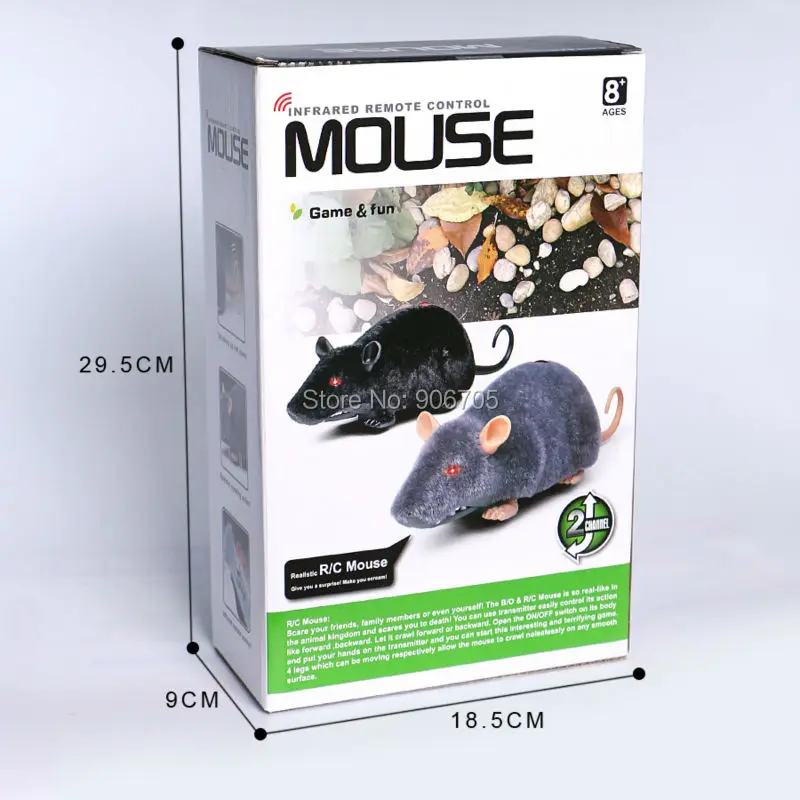 

Infrared Remote Control Mouse 11" 2CH Remote Control Simulation Plush Mouse Mice Kids Toys Gift for Cat Dog Hot Gift Model