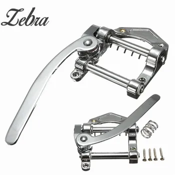 

Zebra Zinc Alloy Guitar Vibrato Bridge with Screws Guitar Tremolo Bar Bridge Tailpiece For Electric Guitar Silver Color