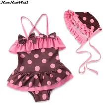 2 шт. цветок шляпа+ Костюмы младенческой Купальники для малышек для маленьких девочек Купальник Детские плавать Костюмы элегантный детский ванный комплект для маленьких девочек s Купальники для малышек