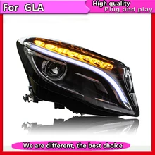 Автомобиль Стайлинг для Benz gla- светодиодный фара для gla фара светодиодный дневного света светодиодный drl биксеноновая D1S HID