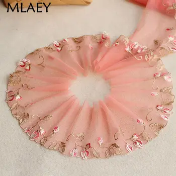 

MLAEY 2Yards Orange Exquisite Embroidered Flower Lace Trim High Quality Lace Fabric DIY Craft&Sewing Dress Clothing Accessories