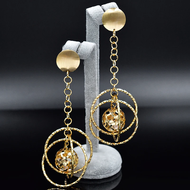 

ZEADear Jewelry Ethnic Jewelry Round Earrings Long Drop Dangle Earrings For Women Cubic Zirconia Earrings For Party Anniversary