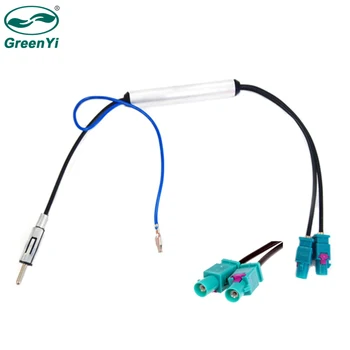 

GreenYi Two Way OEM Car Radio Antenna Adapter Diversity System Fakra Connector Cable for Audi VW BMW Volkswagen Radio