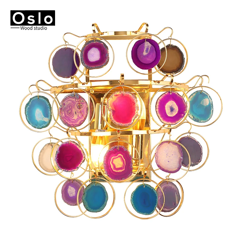 

Post-modern color agate wall lamp creative light luxury living room dining room aisle bedside wall lighting Agate wall light