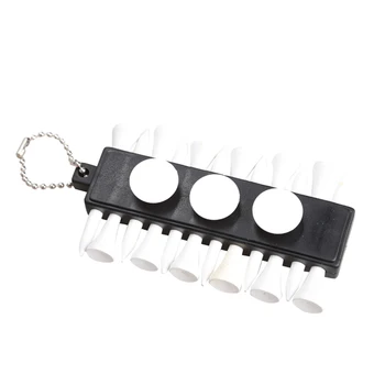 

Outdoor Golf Tee Holder Carrier 12 Wooden Tees with 3 Ball Markers with Keychain
