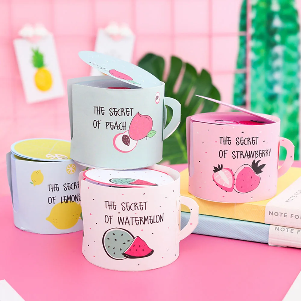

400 Sheets Creative Cute Cup Fruit Memo Pad Sticky Notes Notepad Bookmark Paper Sticker Kids Students School Office Supply