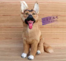 new genuine leather dog toy simulation polyethylene & furs Wolfhound toy about 30x14x42cm