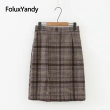 Korean Style Skirt Women Plus Size Slim Office Lady Plaid Woolen Pencil Skirt SWM1290 Korean Style Skirt Women Plus Size Slim Office Lady Plaid Woolen Pencil Skirt SWM1290