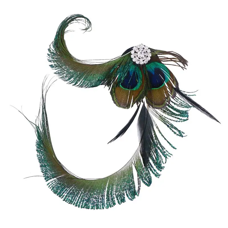 1 шт. Аллигатор клип Стразы ручной работы Павлин шпилька с пером челка клип аксессуары для волос утконоса шпилька для девочек и женщин
