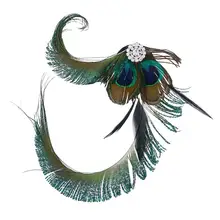 1 шт. Аллигатор клип Стразы ручной работы Павлин шпилька с пером челка клип аксессуары для волос утконоса шпилька для девочек и женщин