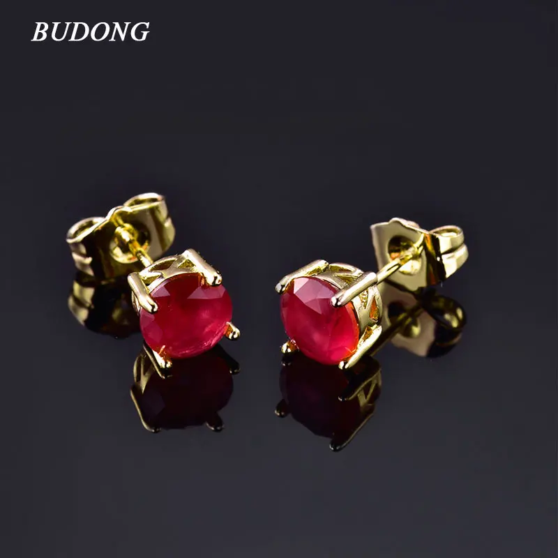 

BUDONG Fashion Eye-catching Stud Earrings for Women Gold-Color Earring Crystal Austrian Black Cubic Zirconia Jewelry XUE030